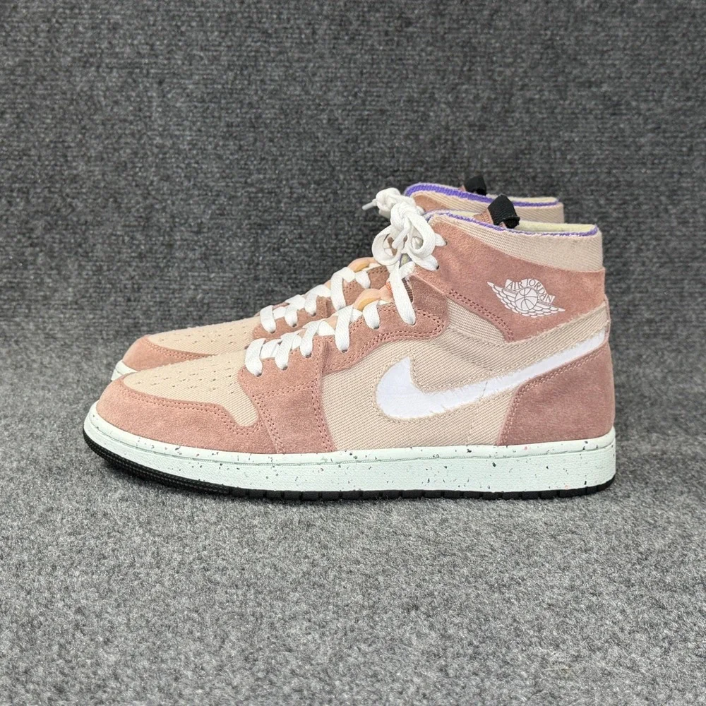 Jordan 1 High Zoom Air CMFT Shoes Men's 9.5 Fossil Stone Retro Athletic Sneakers